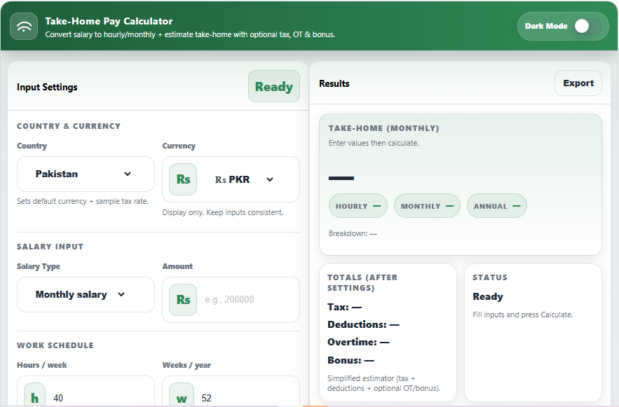 How to Use the Salary Calculator